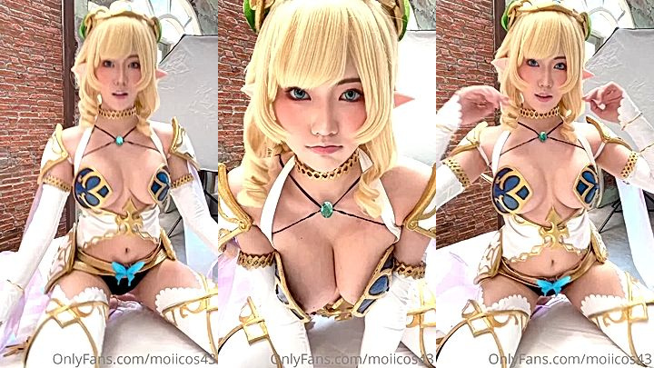 Busy Asian Girl in sexy cosplay teasing her tits moiicos43