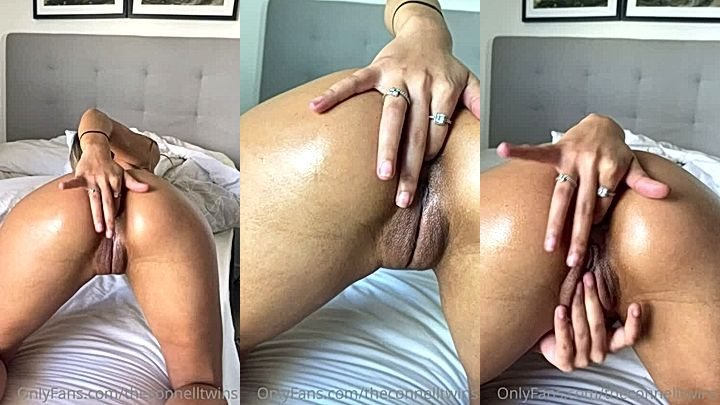 Connell Twin rubs her pussy for her fans leak