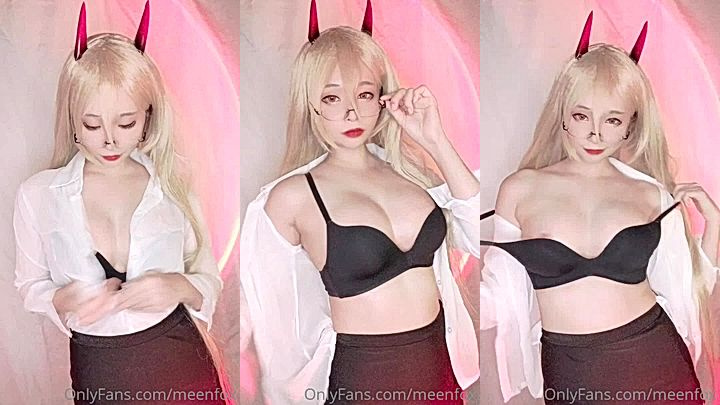 blonde devil secretary tease video Meenfox