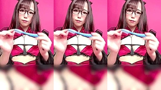 Rizunya pussy play in her red lingerie