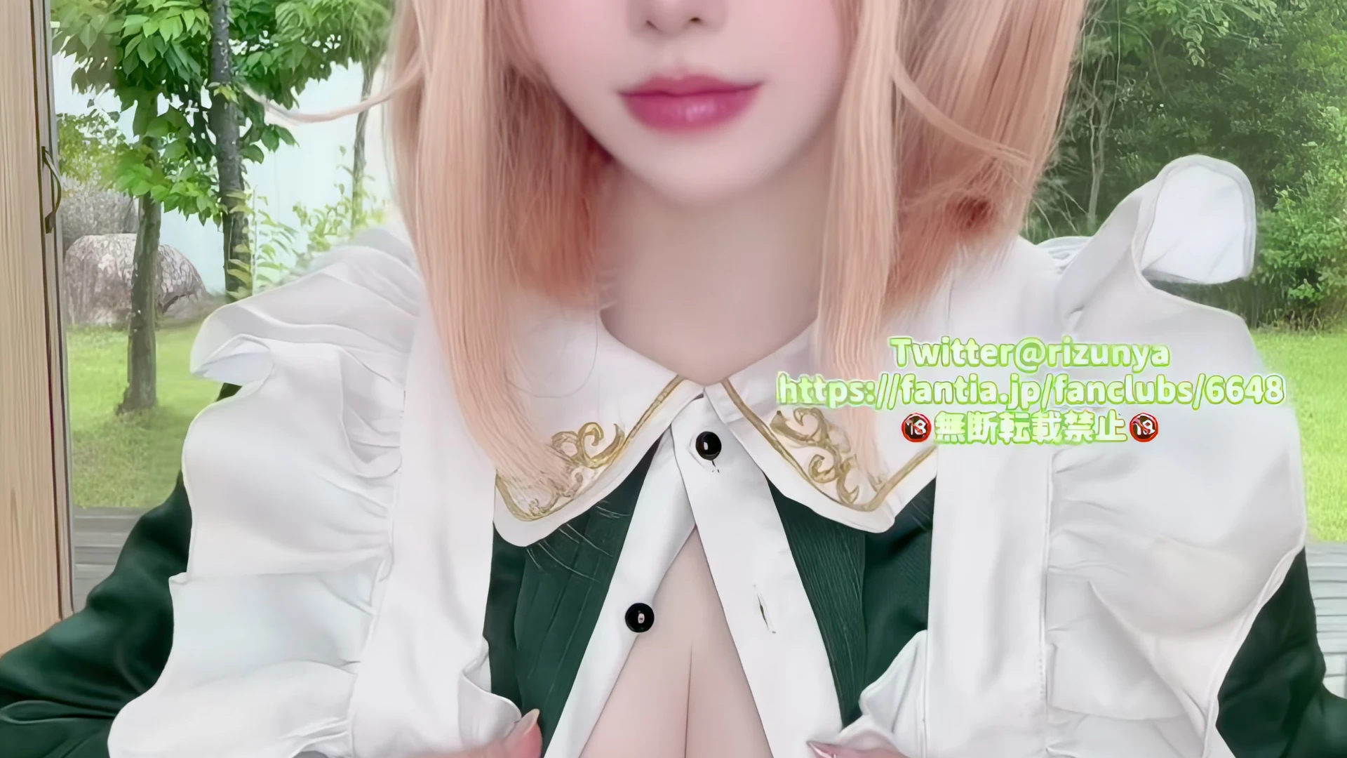 beautiful slut Rizunya teasing her tits and feet jerking a dildo by the window