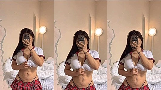 Ngan Nguyen showing off her hot schoolgirl lingerie